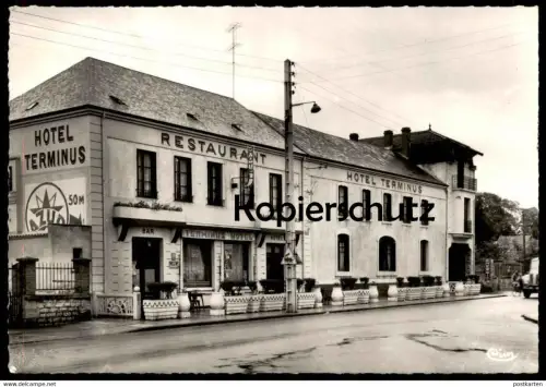 ÄLTERE POSTKARTE DIGOIN HOTEL TERMINUS RESTAURANT BAR AZUR SCHILD LOKOMOTIVE VERKEHRSSCHILD DAMPFLOK AK cpa postcard