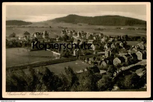 ALTE POSTKARTE OBERSCHLEMA RADIUMBAD PANORAMA BAD SCHLEMA BAHNSTRECKE railway line Eisenbahn Ansichtskarte postcard cpa