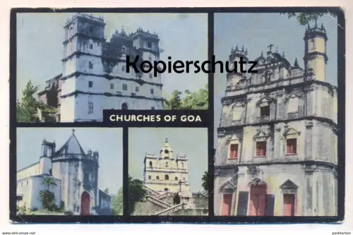 ÄLTERE POSTKARTE CHURCHES OF GOA INDIA TALAULIM PANJIM Indien church Kirchen Kirche église cpa AK postcard Ansichtskarte