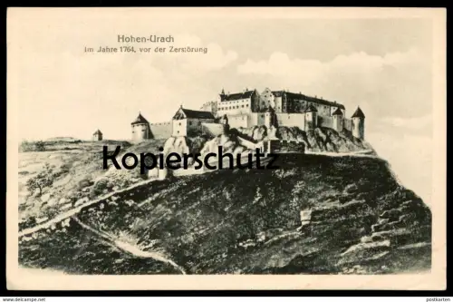 ALTE POSTKARTE HOHEN-URACH IM JAHRE 1764 VOR DER ZERSTÖRUNG Bad Urach castle chateau cpa postcard AK Ansichtskarte