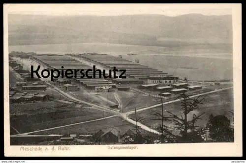 ALTE POSTKARTE MESCHEDE AN DER RUHR GEFANGENENLAGER PANORAMA Totalansicht Gesamtansicht AK Ansichtskarte postcard cpa