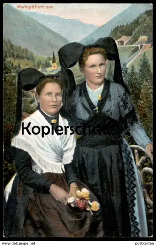 ALTE POSTKARTE MARKGRÄFLERINNEN SCHWARZWALD FRAU FRAUEN TRACHT traditional costume folclorique Ansichtskarte postcard AK