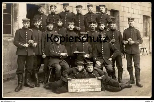 ALTE FOTO POSTKARTE KOBLENZ STUBE 7 ERSATZ BATAILLON 1917 VERM. EHRENBREITSTEIN FESTUNG FESTE Soldat Kaffemühle postcard