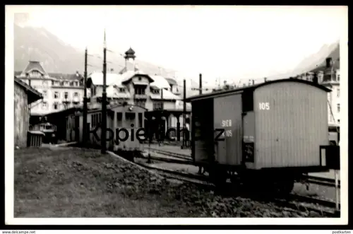 ALTES FOTO BAHNHOF ENGELBERG SCHWEIZER EISENBAHN SBB LOKOMOTIVE WAGGON Schweiz Kanton Obwalden postcard AK Ansichtskarte