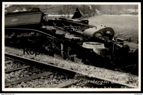 ALTE POSTKARTE FRAUENBERG BEI ADMONT EISENBAHNUNGLÜCK ÖBB SCHNELLZUG ENTGLEISUNG train accident Zugunglück Otto Zell AK