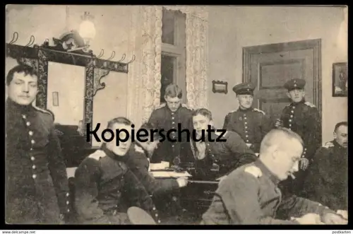 ALTE POSTKARTE ROSTOCK SOLDATENHEIM SCHREIBSTUBE SOLDATEN Uniform Kaserne Soldat Ansichtskarte AK cpa postcard