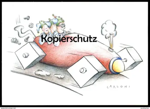 ÄLTERE KÜNSTLER POSTKARTE GIACOMO CARLONI JOKERS AUTO Humor humour car voiture cpa postcard Ansichtskarte AK