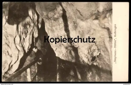 ALTE POSTKARTE KOLBINGEN STEPHANS-HÖHLE STEFANSHÖHLE BESUCHER Stephanshöhle Kolbinger Grotte cave Ansichtskarte postcard