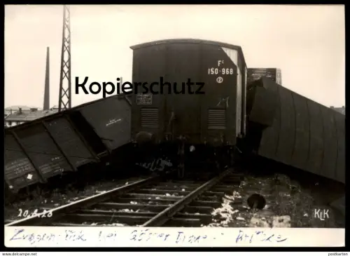 ÄLTERES FOTO NACHDRUCK ZUGUNGLÜCK LEOBEN GÖSS 1928 GÖSSER BRÜCKE WAGGON ZUG accident Eisenbahn Unglück Eisenbahnunglück