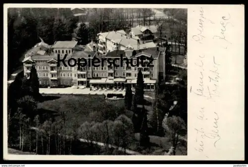 ALTE POSTKARTE BAD HARZBURG HOTEL HARZBURGER HOF 1934 DAS SCHÖNSTE HOTEL IM HARZ LUFTBILD PANORAMA AK cpa Ansichtskarte