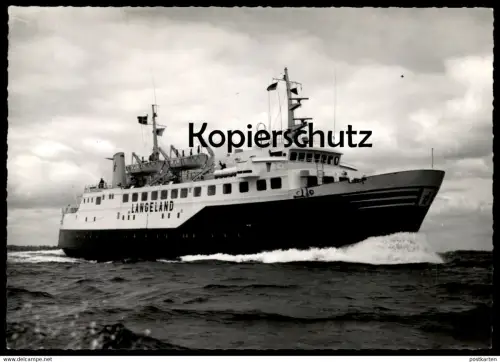 ÄLTERE POSTKARTE MOTORSCHIFF LANGELAND MS MARINE FOTOGRAF RENARD KIEL Fähre ferry Schiff ship postcard cpa Ansichtskarte
