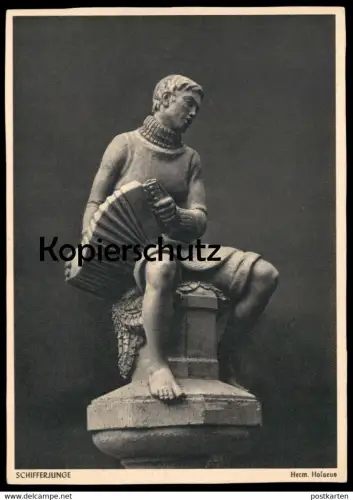 ALTE POSTKARTE HERMANN HOSAEUS SCHIFFERJUNGE 1942 Akkordeon Bildhauer sculpteur sculptor Ansichtskarte cpa postcard AK
