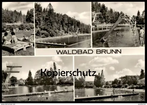 ALTE POSTKARTE WALDBAD BRUNN AUERBACH Bad bath piscine swimming pool Freibad Schwimmbad postcard MiNr. 2428 agra 1978