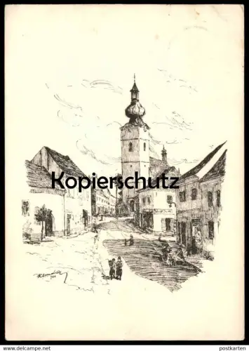 ALTE KÜNSTLER POSTKARTE HUSINEC J. KLOUDA HUSSINETZ 1949 Tschechische Republik ceska republika czech republic postcard
