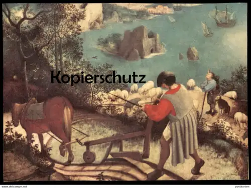 ÄLTERE KÜNSTLER POSTKARTE PIETER BRUEGEL LANDSCHAFT MIT DEM STURZ DES IKARUS MUSÉES ROYAUX BEAUX ARTS BRÜSSEL postcard