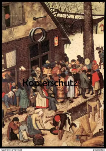ÄLTERE KÜNSTLER POSTKARTE PIETER BRUEGEL DIE VOLKSZÄHLUNG IN BETHLEHEM GEMÄLDEGALERIE VADUZ FÜRST LIECHTENSTEIN postcard