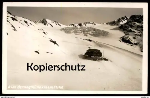 ALTE POSTKARTE VERNAGTHÜTTE ÖTZTAL ROFANTAL SÖLDEN Fluchtkogel Hintergraslspitze Gletscher glacier Tirol
