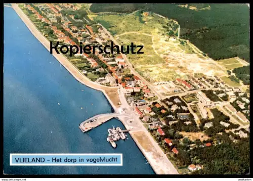 ÄLTERE POSTKARTE VLIELAND HET DORP IN VOGELVLUCHT VOGELSCHAU LUFTBILD LUFTAUFNAHME LUCHTFOTO Ansichtskarte cpa postcard