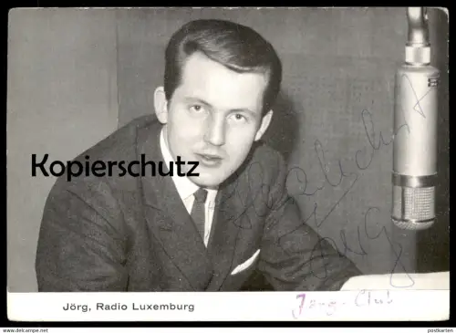 ALTE KARTE RADIO LUXEMBURG JÖRG-CLUB MALBORN JÜRGEN EBNER AUTOGRAMM LUXEMBOURG cpa postcard Ansichtskarte AK