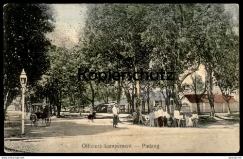 ALTE POSTKARTE SUMATRA PADANG OFFICIERS KAMPEMENT 1914 INDONESIA Indonesien Ansichtskarte postcard cpa AK