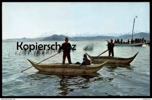 ALTE POSTKARTE PESCADORES LAGO TITICACA BOLIVIA FISHERMEN Fischer Schiff Boot ship boat bateau Bolivien postcard cpa AK