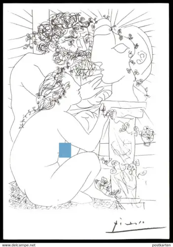 ÄLTERE KÜNSTLER KARTE PABLO PICASSO SUITE VOLLARD 1930 - 1937 AUSSTELLUNG 1997 FRANKFURT cpa postcard Ansichtskarte AK