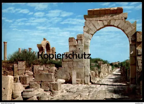 ÄLTERE POSTKARTE LIBYA LEPTIS MAGNA ANTIQUITIES LIBIA RUINS ROMAN MARKET LIBYEN Libiya cpa postcard Ansichtskarte AK