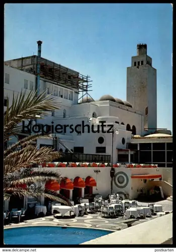 ÄLTERE POSTKARTE TRIPOLI HOTEL UADDAN SWIMMING POOL LIBYA LIBIA LIBYEN Tripolis Libiya piscine postcard Ansichtskarte AK