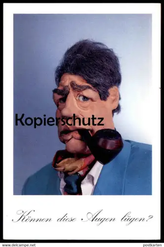 POSTKARTE HURRA DEUTSCHLAND TV SATIRE SHOW KÖNNEN DIESE AUGEN LÜGEN BJÖRN ENGHOLM PFEIFE pipe tuyau Politiker Politik
