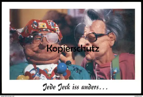 POSTKARTE HURRA DEUTSCHLAND TV SATIRE SHOW JEDE JECK ISS ANDERS HELMUT KOHL HANS JOCHEN VOGEL KARNEVAL Politiker Politik
