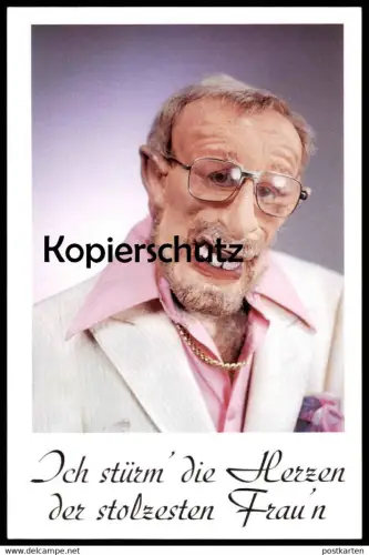 POSTKARTE HURRA DEUTSCHLAND TV SATIRE SHOW LOTHAR DE MAIZIERE ICH STÜRM' DIE HERZEN DER STOLZESTEN FRAU'N Politiker AK