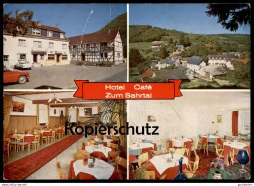 ÄLTERE POSTKARTE HOTEL CAFÉ ZUM SAHRTAL HERBERT MEYER KIRCHSAHR ALTENAHR AHRTAL Ansichtskarte AK cpa postcard