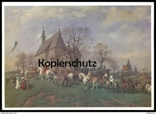 ÄLTERE KÜNSTLER POSTKARTE GEORGIRITT IN ETTENDORF SURBERG OSTERMONTAG PFERD PROF. LOUIS BRAUN 1899 horse cheval postcard