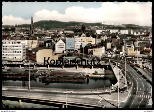 ÄLTERE POSTKARTE SAARBRÜCKEN TEILANSICHT WILHELM-HEINRICH-BRÜCKE RENAULT HIPPCHEN SINEWE Ansichtskarte AK cpa postcard