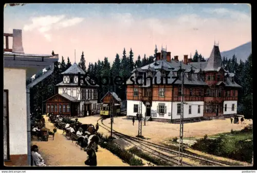 ALTE POSTKARTE TATRY STRBSKE PLESO TATRA CSORBER SEE CSORBATO TRAM STRASSENBAHN Slowakei Slovakia Slovensko cpa postcard