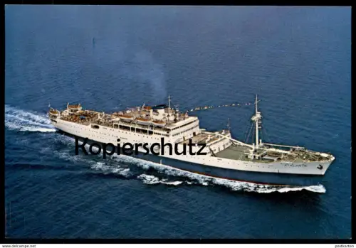 ÄLTERE POSTKARTE MS ATLANTE KREUZFAHRTSCHIFF CLUB DER KREUZFAHRER POSTED AT SEA MED SUN LINES ship bateau Ansichtskarte