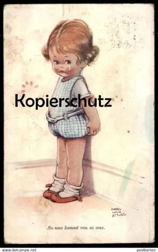 ALTE POSTKARTE SO WAS KOMMT VON SO WAS MABEL LUCIE ATTWELL MÄDCHEN KIND enfant crying girl child Ansichtskarte postcard