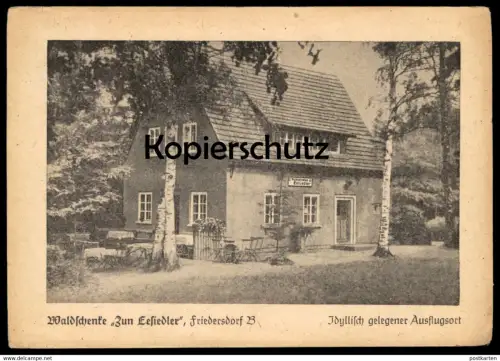 ALTE POSTKARTE WALDSCHENKE ZUM EESIEDLER FRIEDERSDORF SPREE Neusalza Spremberg Sachsen AK Ansichtskarte cpa postcard