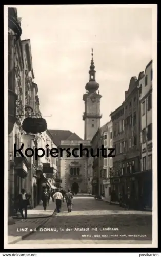 ALTE POSTKARTE LINZ AN DER DONAU IN DER ALTSTADT MIT LANDHAUS Oberösterreich Austria Österreich Ansichtskarte postcard