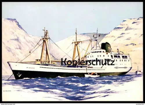 ÄLTERE POSTKARTE R.M.S. ST. HELENA SHIPPING PICTURE BY LAWRENCE DUNN FRACHTSCHIFF Schiff cargo ship postcard cpa AK