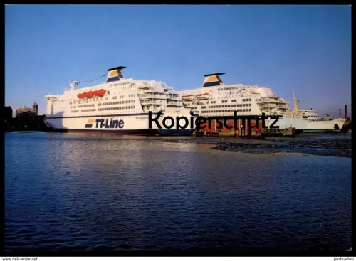 ÄLTERE POSTKARTE MS NILS HOLGERSSON PETER PAN TT LINIE IN TRELLEBORG AUTOFÄHRE Schiff Motorschiff ship postcard