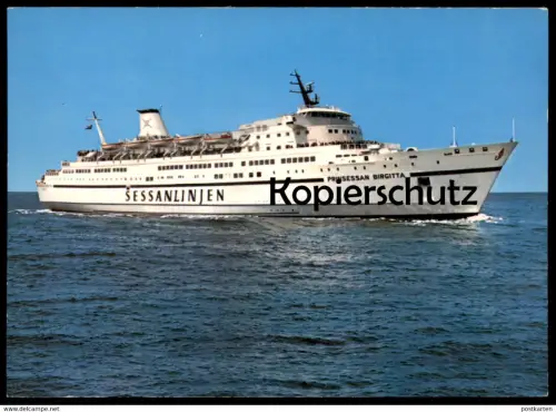 ÄLTERE POSTKARTE MS PRINSESSAN BIRGITTA TRAVEMÜNDE GÖTEBORG SESSANLINJEN Schiff Motorschiff ship bateau Ansichtskarte AK