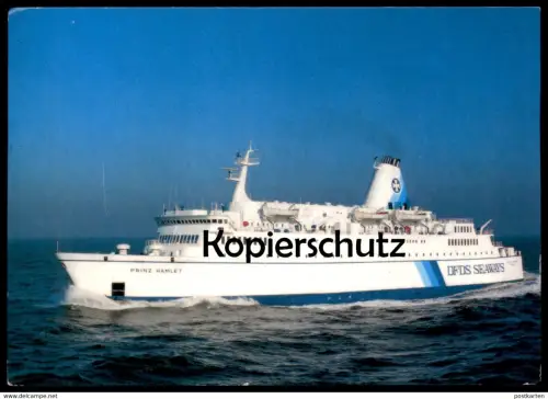 ÄLTERE POSTKARTE MS PRINZ HAMLET FÄHRSCHIFF FÄHRE  DFDS DEUTSCHLAND ferry Schiff Motorschiff ship postcard Ansichtskarte