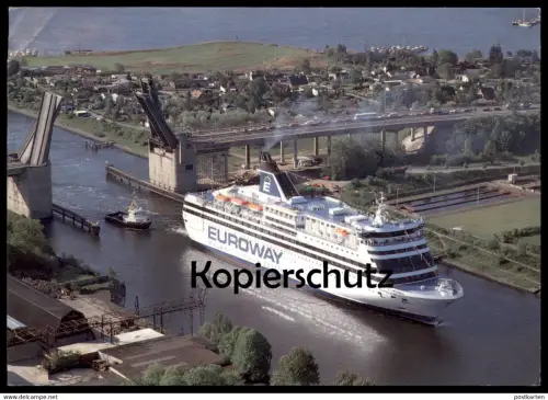 ÄLTERE POSTKARTE MS FRANS SUELL SILJA LINE EUROWAY TRAVEMÜNDE MALMÖ HERRENBRÜCKE LÜBECK KLAPPBRÜCKE Schiff ship postcard