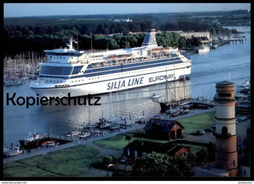 ÄLTERE POSTKARTE MS FESTIVAL SILJA LINE EUROWAY IN TRAVEMÜNDE AUTOFÄHRE MALMÖ Schiff Motorschiff ship bateau postcard AK