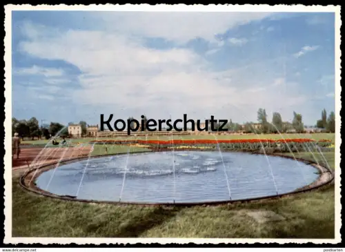 ALTE POSTKARTE KASSEL WASSERSPIEL IN DER KARLSAUE BUNDESGARTENSCHAU MAI - OKTOBER 1955 BUGA Ansichtskarte postcard cpa