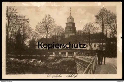 ÄLTERE POSTKARTE DIEPHOLZ SCHLOSS ZWEI MÄNNER VERM. STUDENTEN STUDENT 1918 chateau castle Ansichtskarte AK cpa postcard