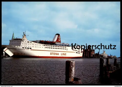 ÄLTERE POSTKARTE KIEL STENA LINE SCHWEDEN KAI KRONPRINSESSAN VICTORIA OFFENE BUGKLAPPE FÄHRE ferry Schiff ship postcard