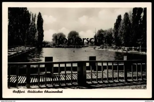 ALTE POSTKARTE STASSFURT STÄDTISCHES SCHWIMMBAD Bad Freibad swimming pool piscine Ansichtskarte AK cpa postcard