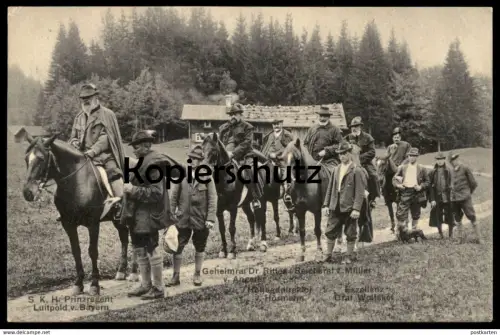ALTE POSTKARTE JAGD OBERSTDORF PRINZREGENT LUITPOLD GEHEIMRAT HOFJAGDDIREKTOR Prinz hunting chasseur cpa postcard